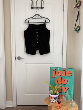 Christian Lacroix Black Button-Front Cami Vest